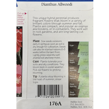 Halifax Seed Dianthus Allwoodi Alpinus Mix Pkg.