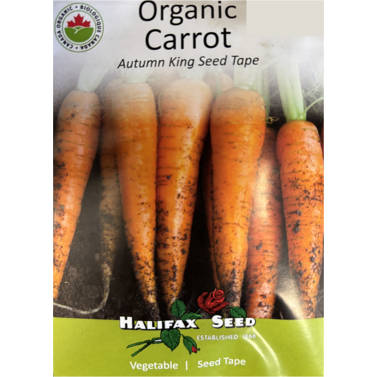 Halifax Seed Tape Organic Carrot Autumn King Pkg.