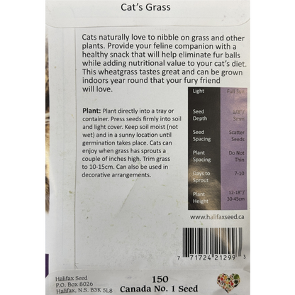 Halifax Seed Cat Grass Pkg.