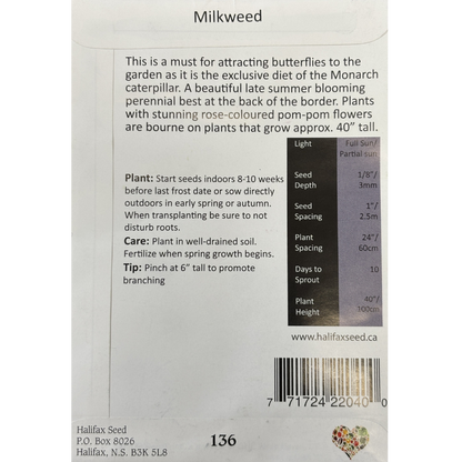 Halifax Seed Milkweed Carmine Rose Pkg.