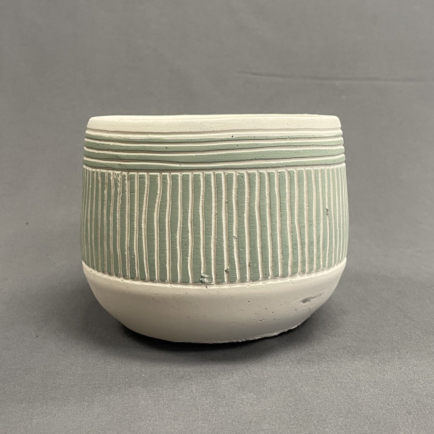 Planter Etched Large 6.5" Green
