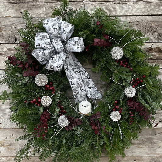 Fresh Wreath 16" Natural 'A Touch of Class'