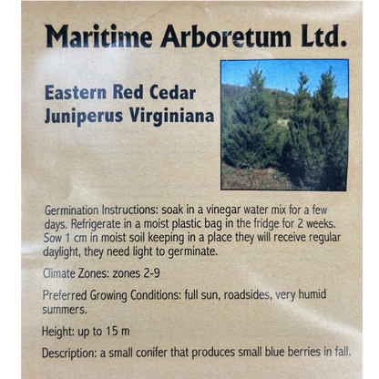 Maritime Arboretum Seed Eastern Red Cedar