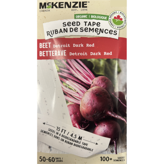 McKenzie Seed Tape Organic Beet Detroit Dark Red