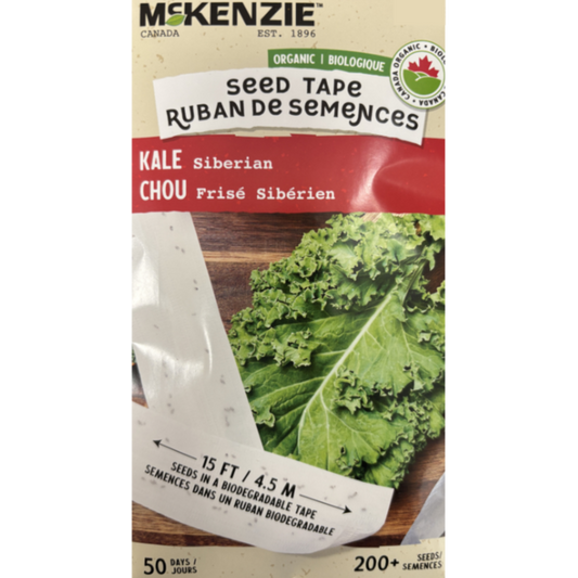 McKenzie Seed Tape Organic Kale Siberian Pkg.