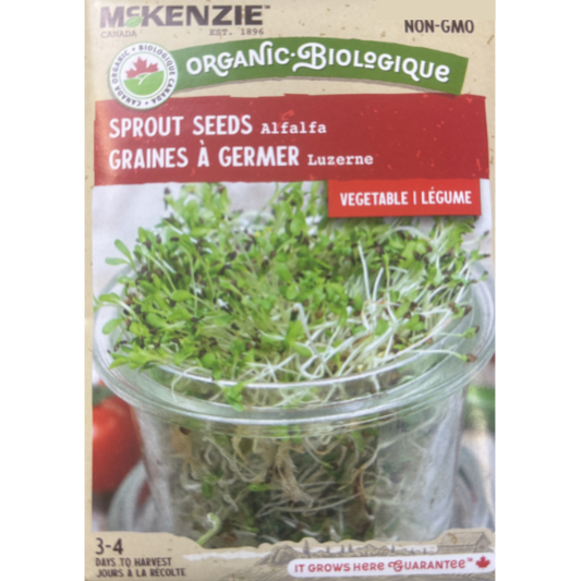 McKenzie Organic Sprout Seed Alfalfa Pkg.
