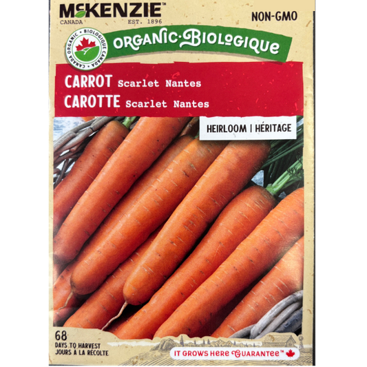 McKenzie Organic Seed Carrot Scarlet Nantes Pkg.