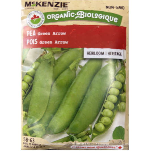 McKenzie Organic Seed Pea Green Arrow Pkg.