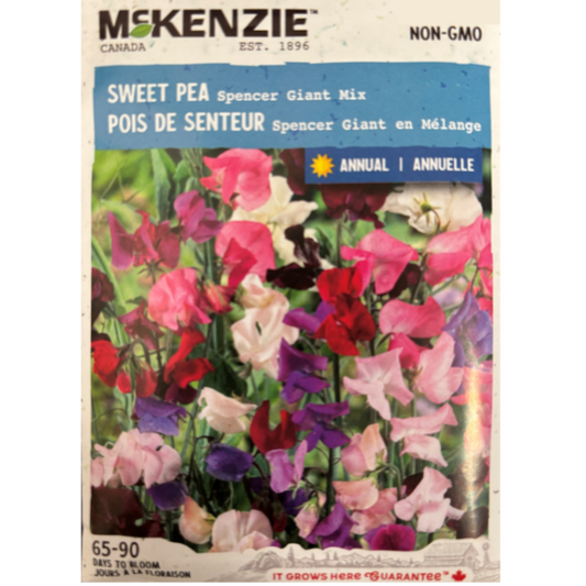 McKenzie Seed Sweet Pea Spencer Giant Mix Pkg