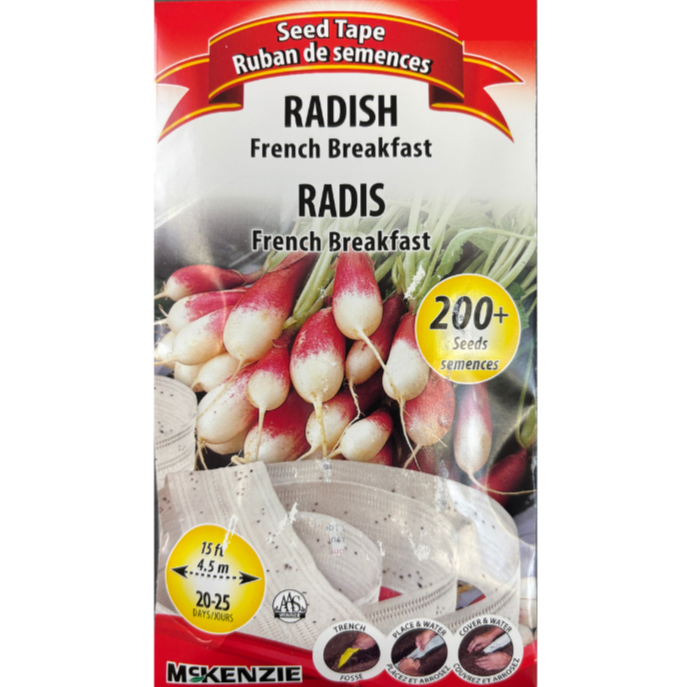 McKenzie Seed Tape Radish French Breakfast Pkg.