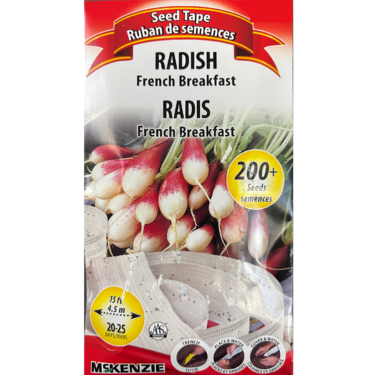 McKenzie Seed Tape Radish French Breakfast Pkg.