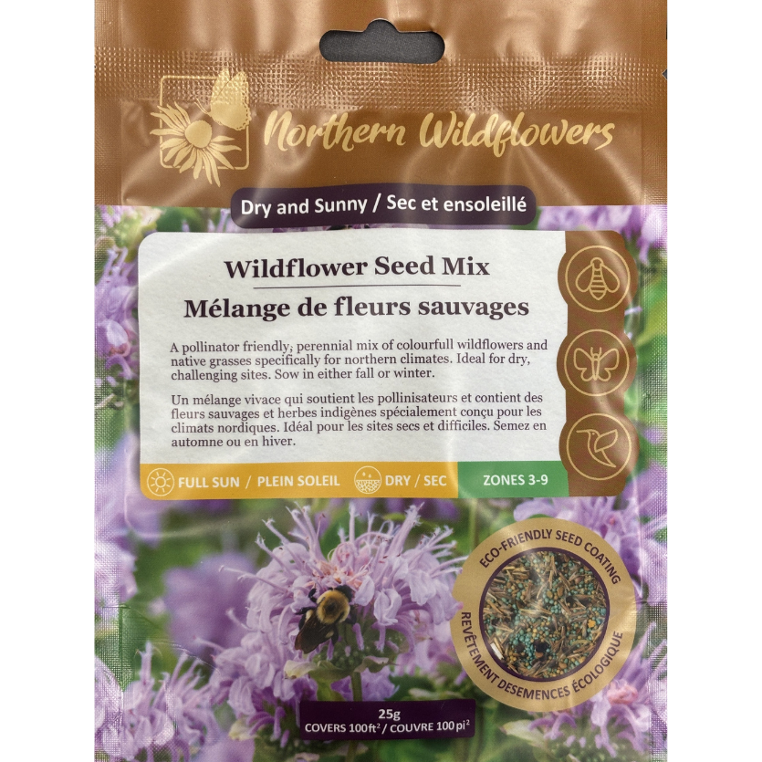 Northern Wildflowers Large Dry and Sunny Seed Mix 25g Pkg.