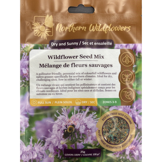 Northern Wildflowers Large Dry and Sunny Seed Mix 25g Pkg.