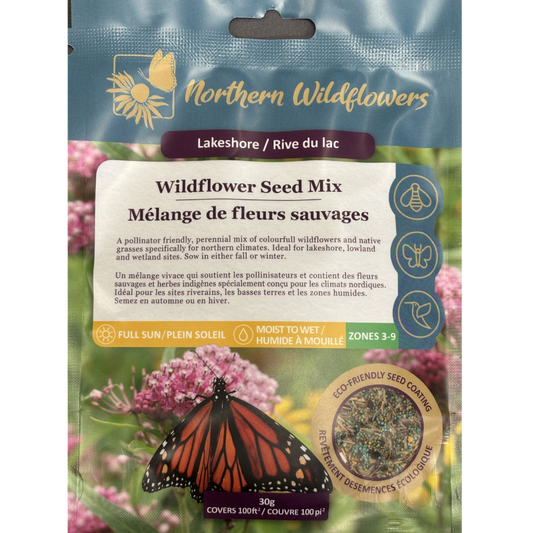 Northern Wildflowers Large Lakeshore Seed Mix 30g Pkg.