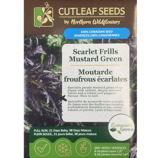 Northern Wildflowers Mustard Greens Scarlet Frills Pkg.
