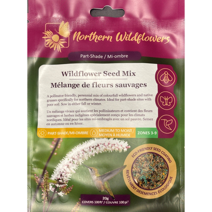 Northern Wildflowers Large Part Shade Seed Mix 20g Pkg.
