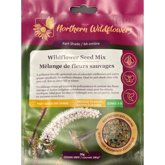 Northern Wildflowers Large Part Shade Seed Mix 20g Pkg.