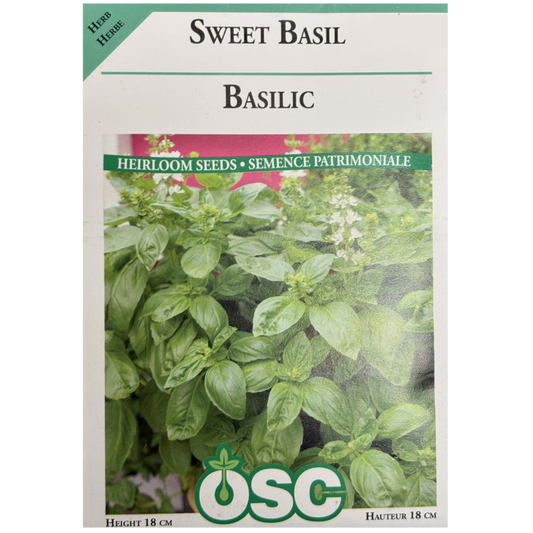 OSC Herb Seeds Basil Sweet Pkg.