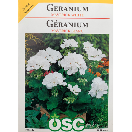 OSC Seeds Geranium Maverick White Pkg.