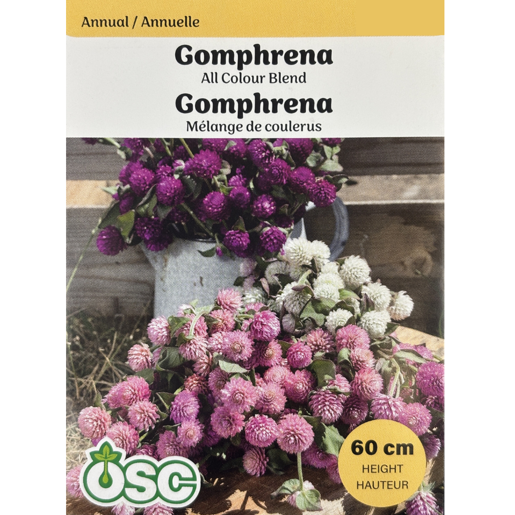 OSC Seeds Gomphrena All Colour Blends Pkg.