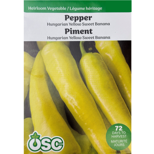 OSC Seeds Pepper Hungarian Yellow Banana Sweet Pkg.