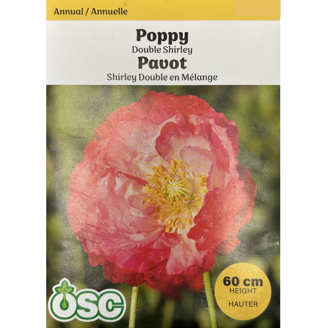 OSC Seeds Poppy Double Shirley Pkg.