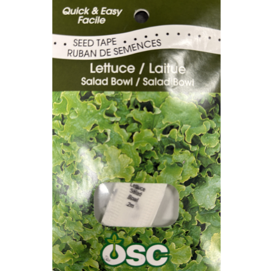 OSC Seed Tape Lettuce Salad Bowl Pkg.