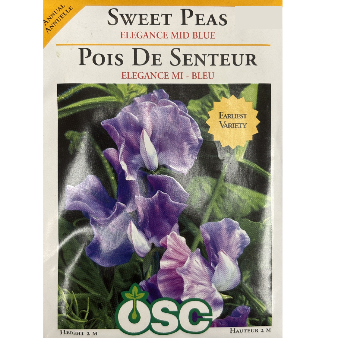 OSC Seeds Sweet Pea Elegance Mid Blue Pkg.