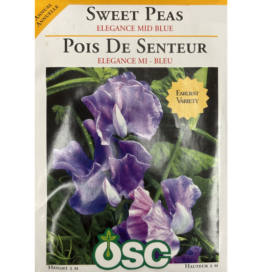 OSC Seeds Sweet Pea Elegance Mid Blue Pkg.
