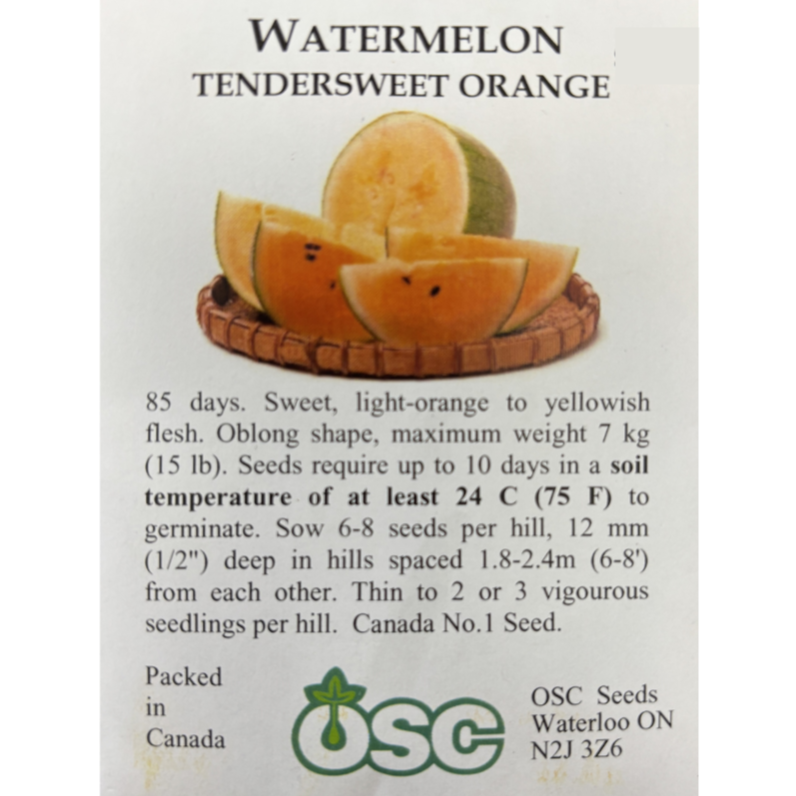 OSC Seeds Watermelon Tendersweet Orange Pkg.