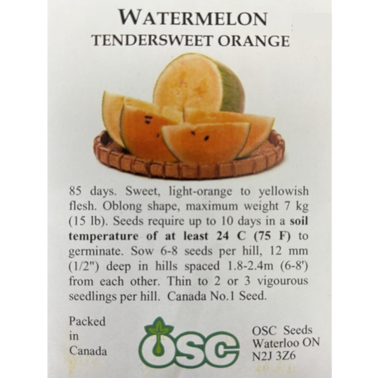 OSC Seeds Watermelon Tendersweet Orange Pkg.