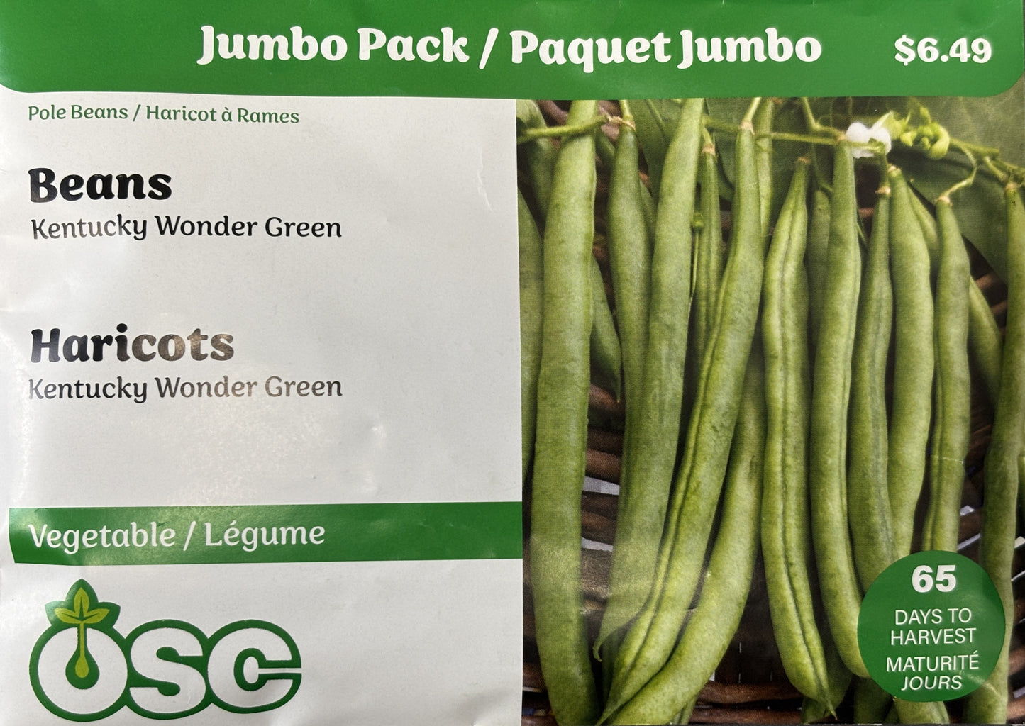 OSC Seeds Beans Kentucky Wonder Green