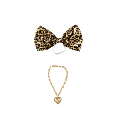 Giddy Accessory 'Leopard Giant Bow' Set