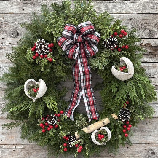 Fresh Wreath 'Yuletide Log'