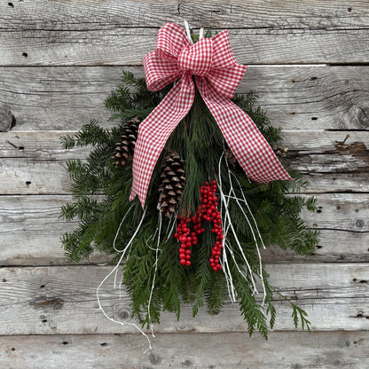 Fresh Swag  - Traditional Red With Berries & Cones