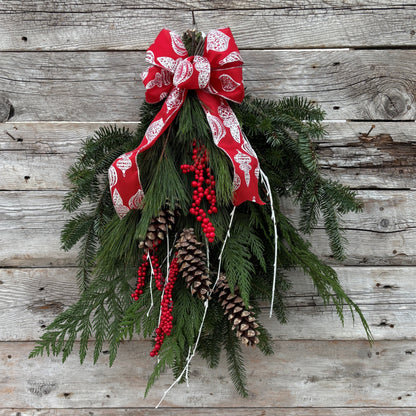 Fresh Swag  - Traditional Red With Berries & Cones
