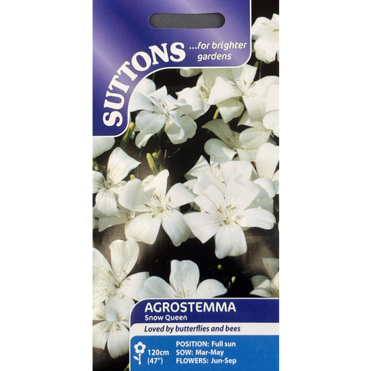 Suttons Seed Agrostemma Snow Queen Pkg.