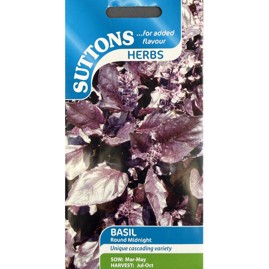 Suttons Seed Basil Round Midnight Pkg.