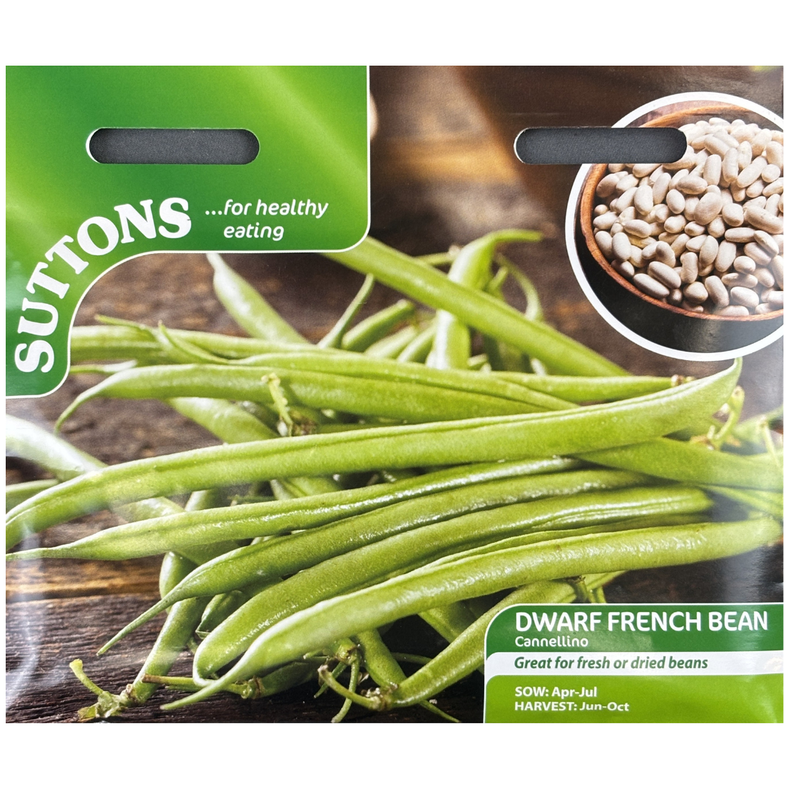 Suttons Seed Bean Cannellino Dwarf French Pkg.