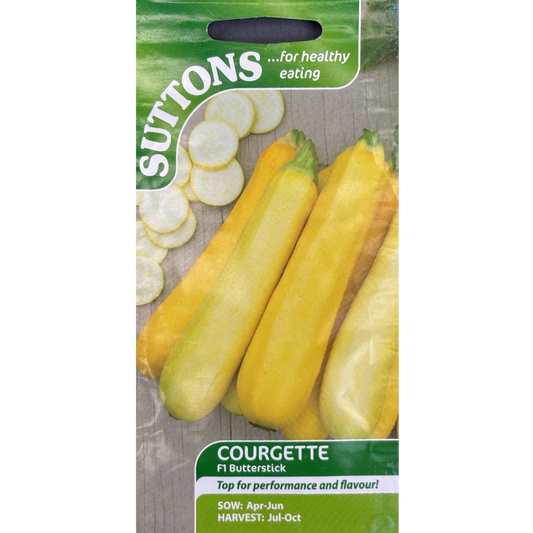 Suttons Seed Courgette F1 Butterstick Pkg.