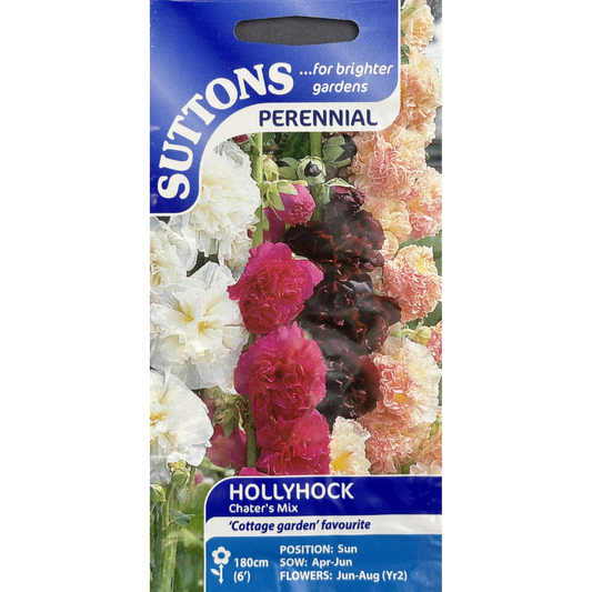 Suttons Seed Hollyhock Chater's Mix Pkg.