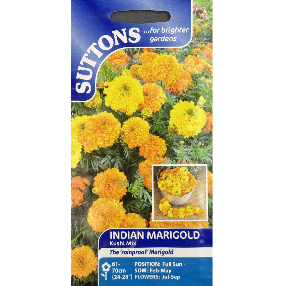 Suttons Seed Marigold Indian Kushi Mix Pkg.