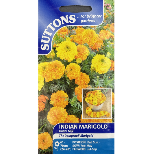 Suttons Seed Marigold Indian Kushi Mix Pkg.