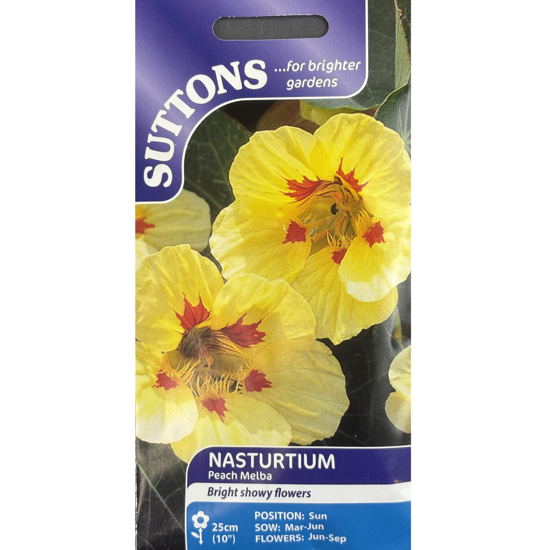 Suttons Seed Nasturtium Peach Melba