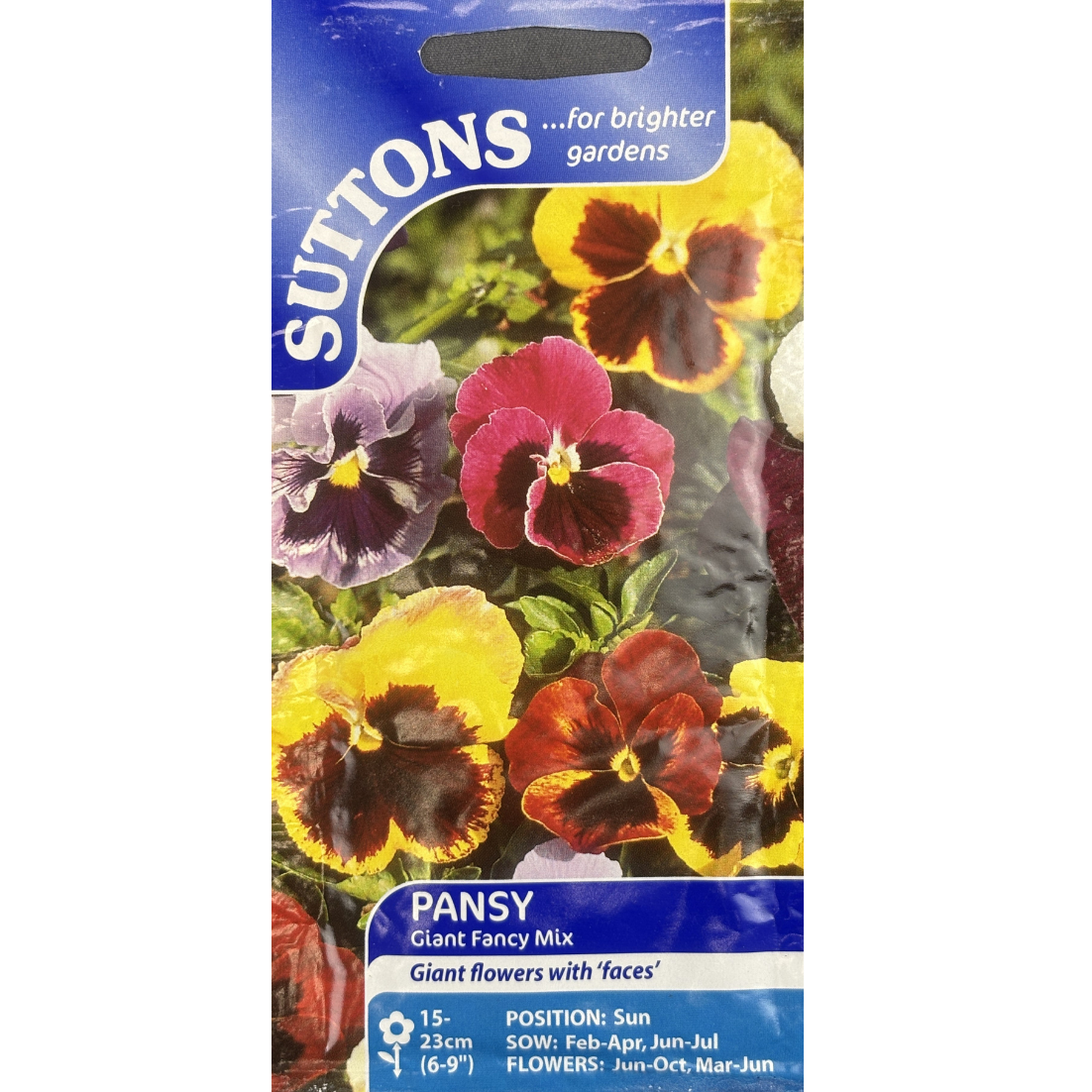 Suttons Seed Pansy Giant Fancy Mix Pkg.