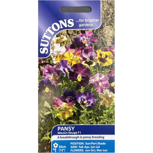 Suttons Seed Pansy Moulin Rouge F1