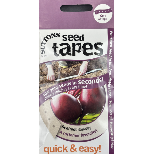 Suttons Seed Tape Beetroot Boltardy Pkg.