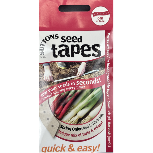 Suttons Seed Tape Spring Onion Red & White Mix Pkg.