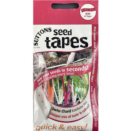 Suttons Seed Tape Swiss Chard Rainbow Mix