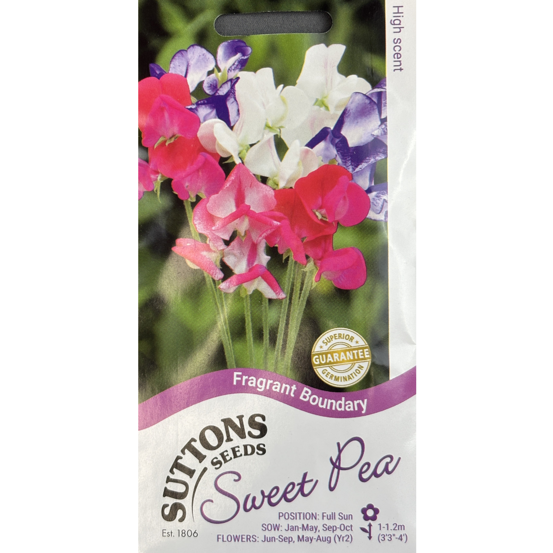 Suttons Seed Sweet Pea Fragrant Boundary Pkg.